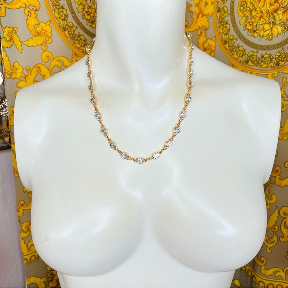 18k gold plated crystal link 16” to 19” necklace 🌟 stainless - Picture 2 of 3